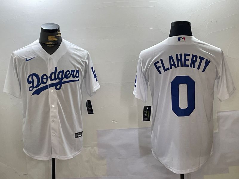 Men Los Angeles Dodgers #0 Flaherty White Game 2024 Nike MLB Jersey style 1120->los angeles dodgers->MLB Jersey